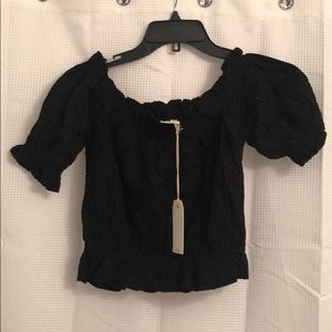 By together, black eyelet top.